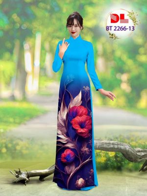 Vải Áo Dài Hoa In 3D Sang Trọng AD BT2266 25